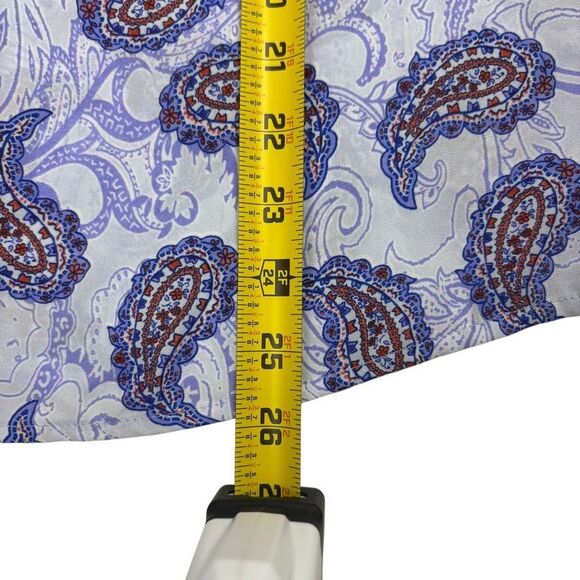 Skies Are Blue Paisley Ruffle Boho Career Airy Career Office Tank Blouse L - Picture 9 of 11